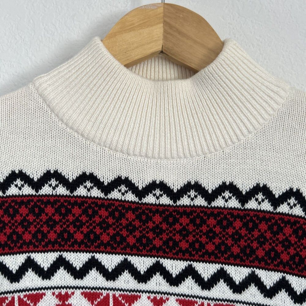 Pendleton Sweater Retro Black/Red/White Knit Cotton Southwestern Aztec Sz M - Picture 6 of 10